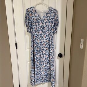 Floral V-Neck Midi Dress